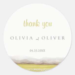 Prairies in Bloom Wedding Classic Round Sticker