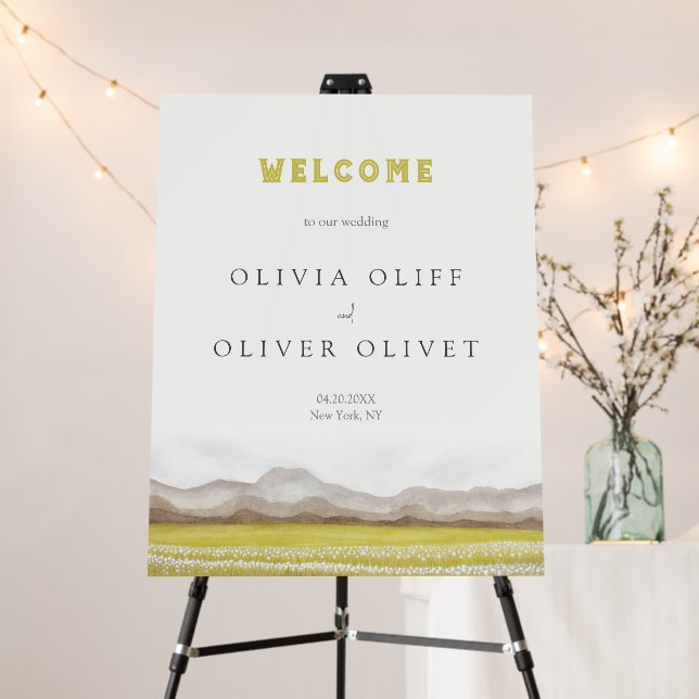 Prairies in Bloom Wedding Welcome Foam Board (In Situ (Stand))