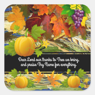 Praise and Thanksgiving Fall Square Sticker