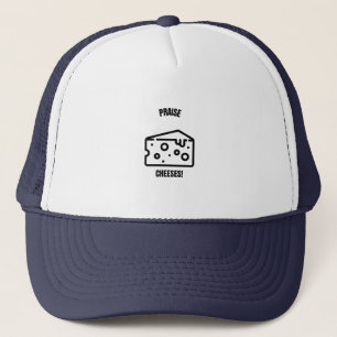 Praise cheeses Jesus funny cheese pun jokes Trucker Hat