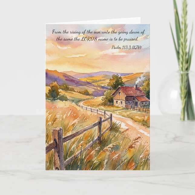 Praise God Always!  Psalm 113:3 Card (Front)