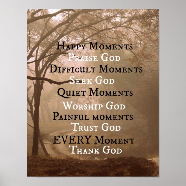Praise God in all Moments Quote Poster (Front)