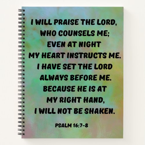 Praise God Who Guides Me Psalm 167_8 Bible Verse Notebook