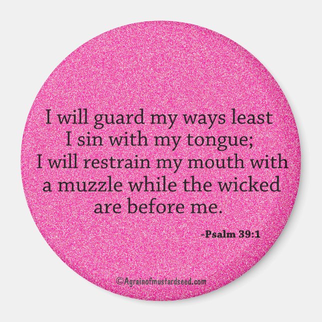 Praise Him N Pink Bible Quote Customize it Magnet (Front)