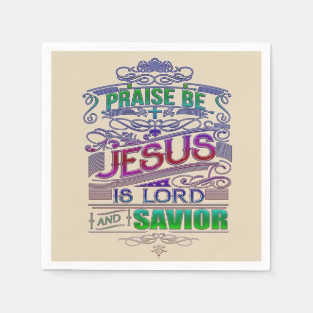 Praise Jesus Party Napkins (Front)