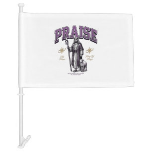Praise King of Kings Vintage Engraving Shirt Car Flag
