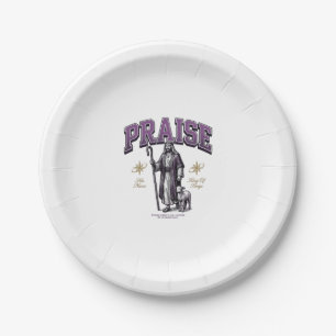 Praise King of Kings Vintage Engraving Shirt Paper Plates