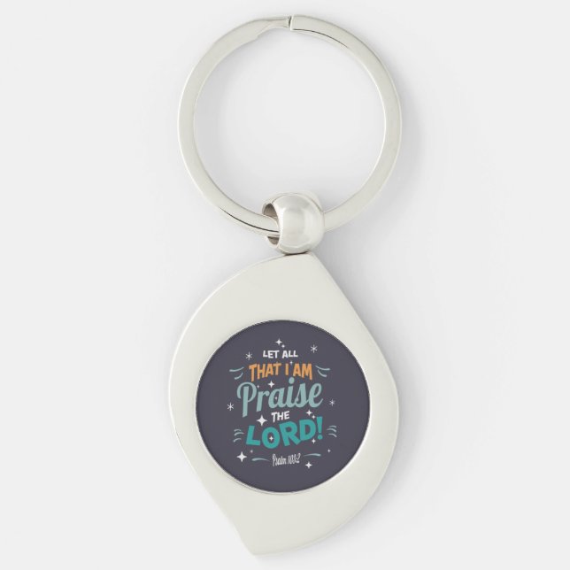 Praise Scripture Joyful Teal  Keychain (Front)