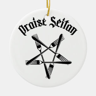 Praise Seitan 1.2 (black) Ceramic Ornament