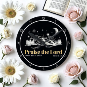 Praise the Lord From The Earth Art Round Clock