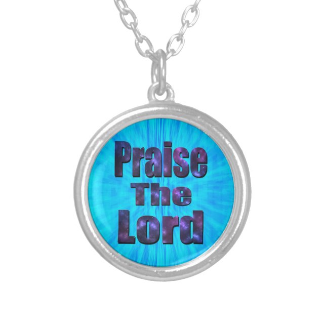 Praise The Lord Logo, Silver Plated Necklace (Front)