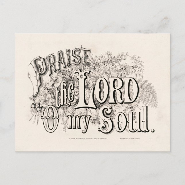 Praise the Lord O My Soul | Currier & Ives  Postcard (Front)