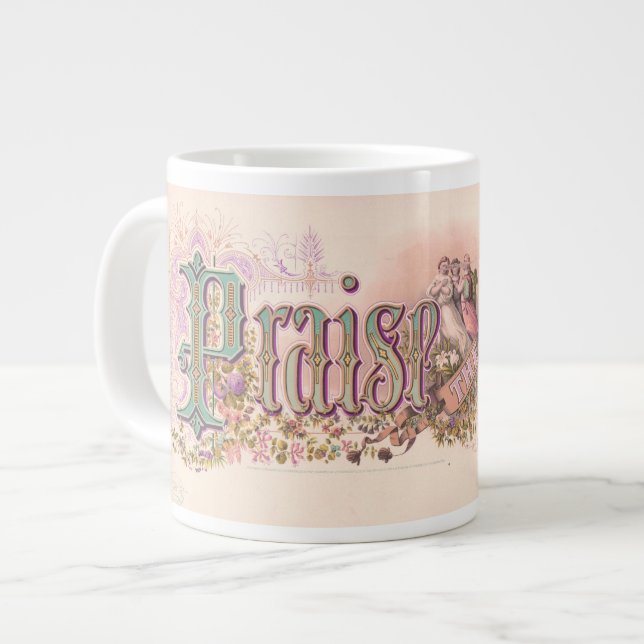 "Praise The Lord" Pretty Pastels Giant Coffee Mug (Front Left)