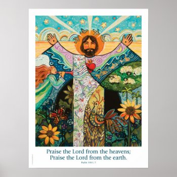 Praise The Lord  Psalm 148  18x24" Poster by JenNortonArtStudio at Zazzle