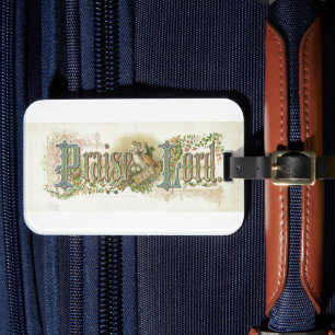 Praise The Lord Vintage Christian Art Luggage Tag