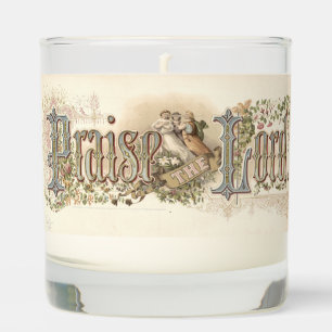 "Praise The Lord" Vintage Christian Art muted tone Scented Candle