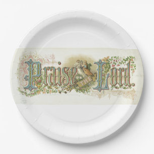 "Praise The Lord" Vintage Christian Art  Paper Plates