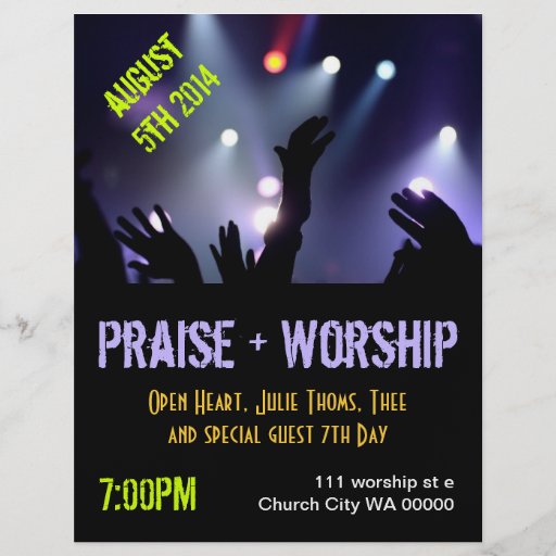 Praise Worship Flyer Invitation | Zazzle