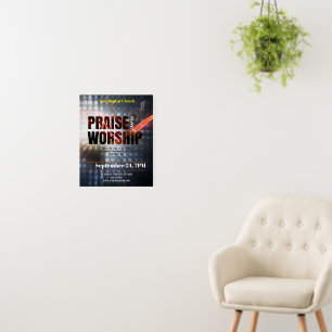 Praise Worship Service Poster for Church