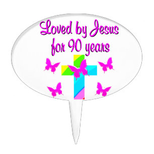 PRAISING GOD 90TH BIRTHDAY CAKE TOPPER