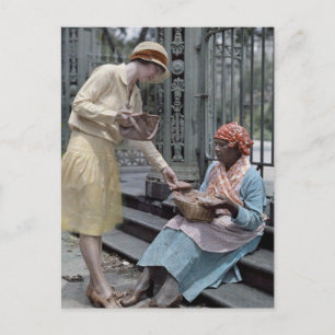 Praline Sales Jackson Square French Quarter 1920's Postcard