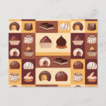 Pralines, chocolate, delicious with cocoa flavor postcard