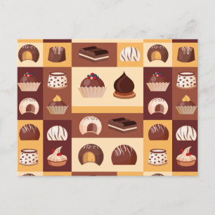 Pralines, chocolate, delicious with cocoa flavor postcard