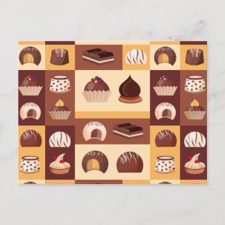 Pralines, chocolate, delicious with cocoa flavor postcard