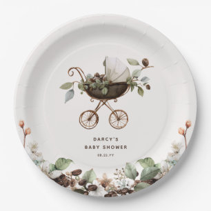 Pram 'Baby is Brewing' Coffee Baby Shower Paper Plates