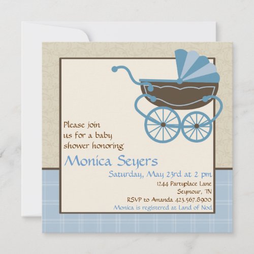 Pram Baby Shower Invitation