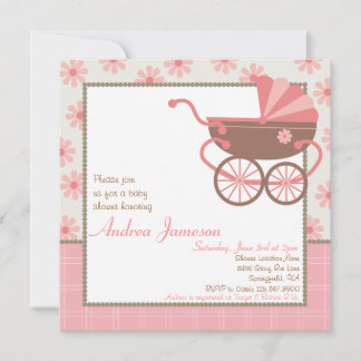 Pram Baby Shower Invitation