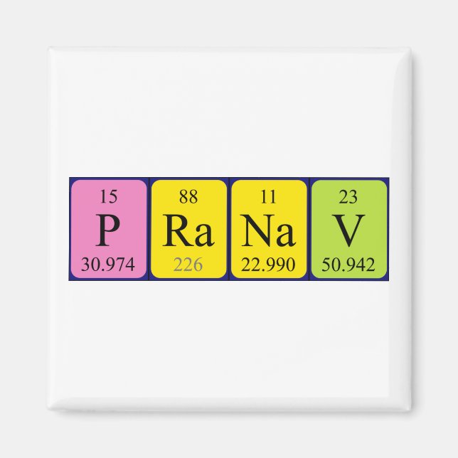 Pranav periodic table name magnet (Front)