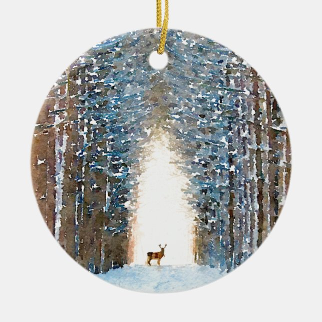 Prancer Ceramic Ornament (Front)