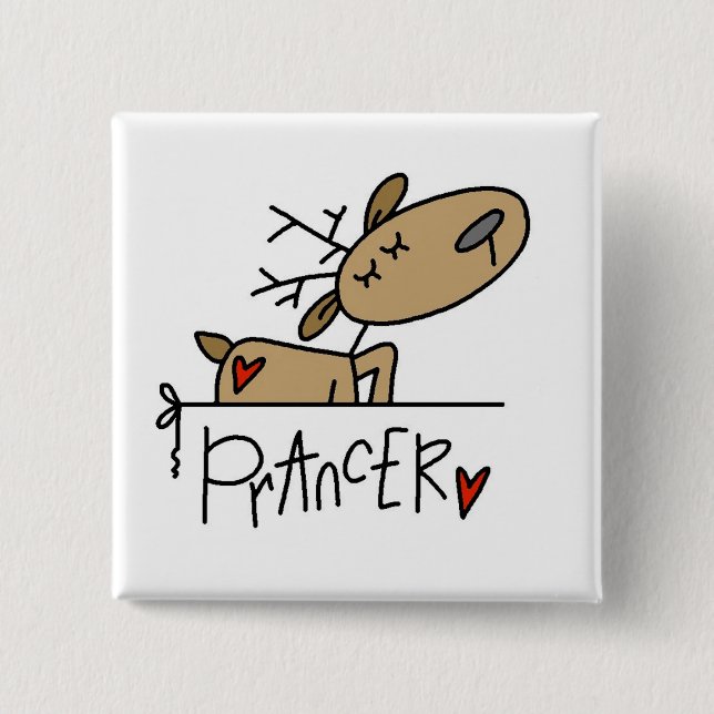 Prancer Reindeer Christmas T-shirts and Gifts Pinback Button (Front)