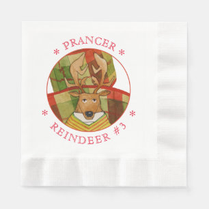 PRANCER REINDEER Coined Luncheon Paper Napkins