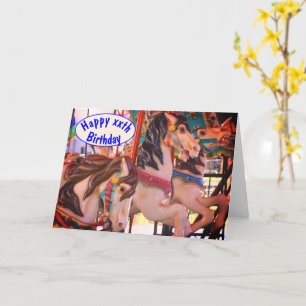 Prancers Carousel Horse Personalized Birthday   Card