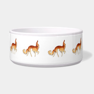 Prancing Borzoi Ceramic Pet Bowl