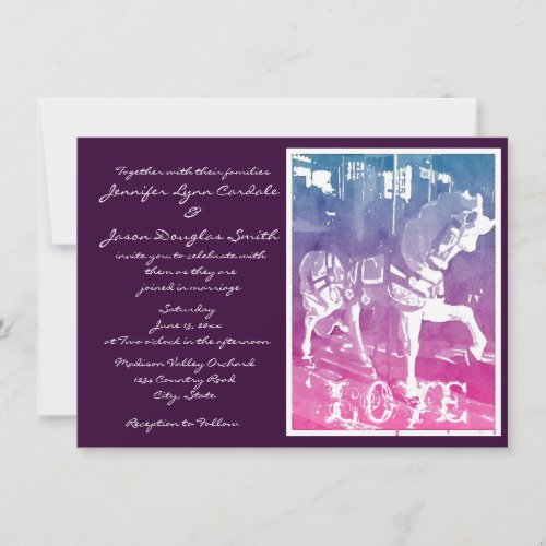 Prancing Carousel Horse Wedding Invitations