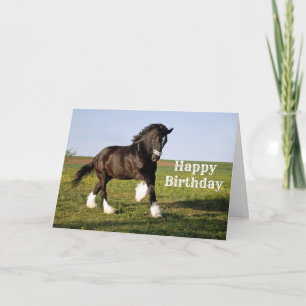 Prancing Clydesdale Birthday Card