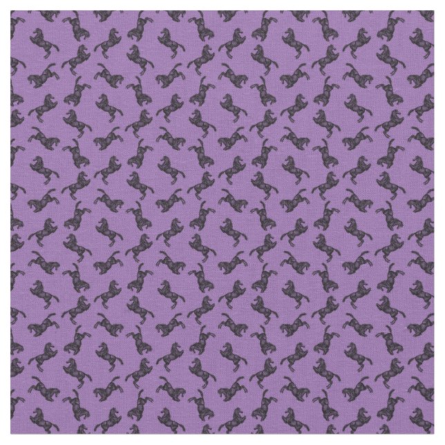 Prancing Horse Western Equestrian CUSTOM COLOR Fabric (Close Up)