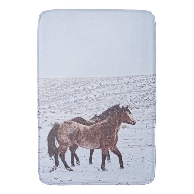 Prancing in the Snow Bathmat (Front Vertical)