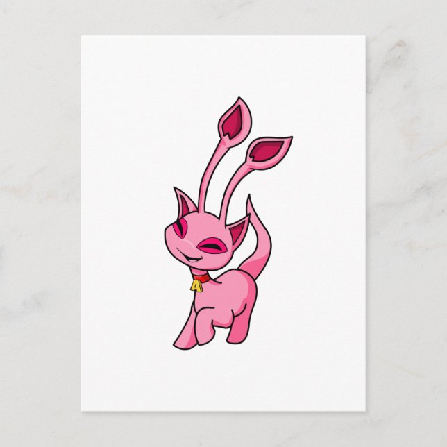 Prancing pink Aisha Postcard (Front)