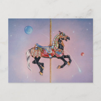 PRANCING PONY CAROUSEL POSTCARD