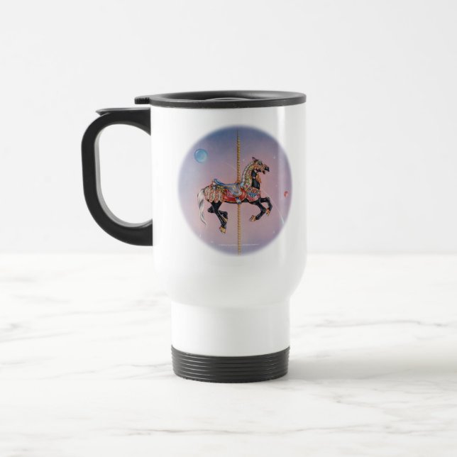 PRANCING PONY CAROUSEL TRAVEL MUG (Left)