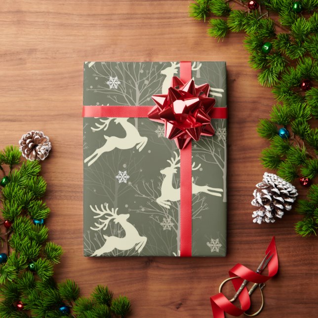 Prancing Reindeer  Wrapping Paper (Holiday Gift)