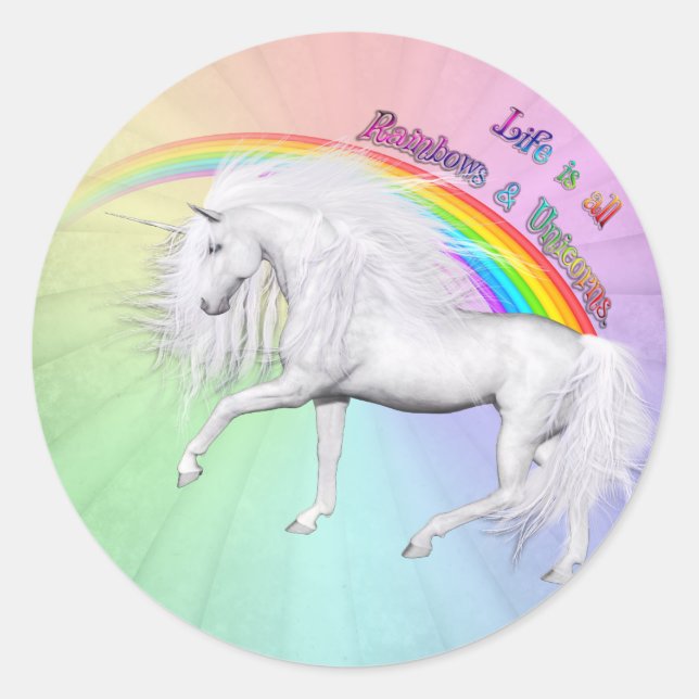 Prancing Through Positivity Classic Round Sticker (Front)