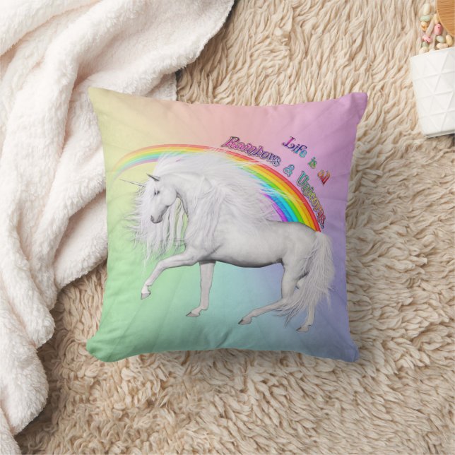 Prancing Through Positivity Throw Pillow (Blanket)