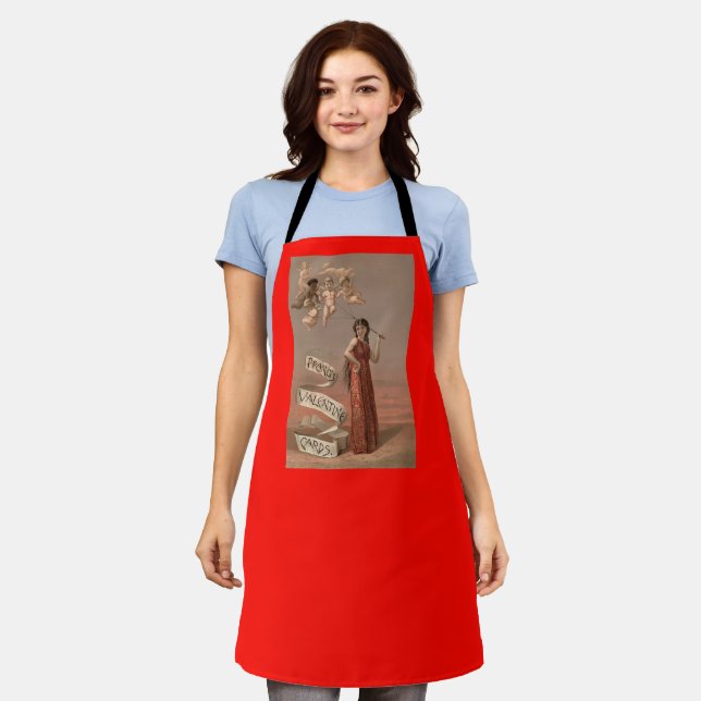 Prang's Valentine Cards AD, Woman & Cherubs Apron (Worn)