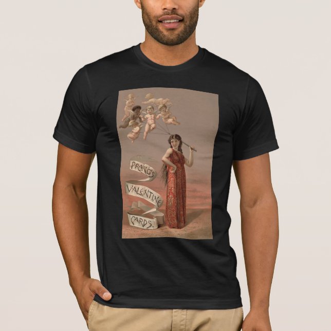 Prang's Valentine Cards AD, Woman & Cherubs T-Shirt (Front)