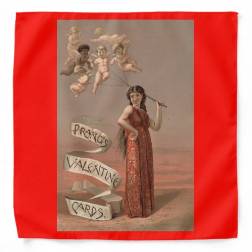 Prangs Valentine Women Red balloons of Cherubs Bandana